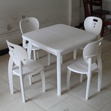 实木餐桌橡木折叠拉伸方桌正方形特价简约白色可伸缩餐桌子小户型