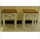韩式欧式白色全实木现代田园宜家地中海餐桌椅 凳子学生桌凳 特价