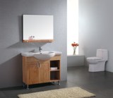 实木浴室柜橡木现代卫浴柜90/60-100CM/光镜/镜柜/落地款:RS8590D