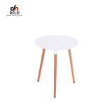 特价实木餐桌休闲简约创意餐桌椅组合小圆桌直径60CM配伊姆斯椅子