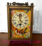 皮套艺术钟表|仿古机械座钟|欧式西洋静音把玩收藏古董钟西洋收藏
