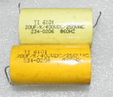 拆机 美国 TI 400V20UF 白金机  分音 分频 金属化聚酯薄膜电容