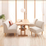 简约现代精致小型布艺沙发日式单个双三人宜家小户型沙发餐桌组合