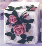 立体绣套件毛线十字绣材料包玫瑰花方形纸巾盒