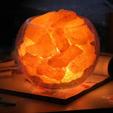 喜马拉雅天然养生水晶盐灯可调光创意床头氛围台灯 防辐射负离子