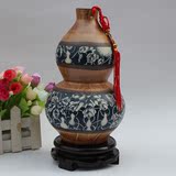 特价客厅装饰品陶瓷工艺品摆设仿木花瓶葫芦瓶家居装饰品花瓶摆件