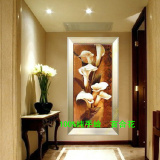 手绘 欧式风景抽象手绘定制挂画 走廊客厅装饰画百合花 玄关油画