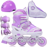 正品捷豹儿童溜冰鞋全套装可调旱冰鞋直排轮男女轮滑鞋滑冰鞋
