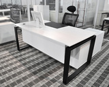 钢架板式家具简约现代老板经理主管1.6米单人办公桌中班台电脑桌