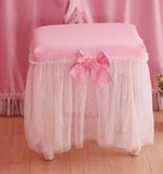 粉色公主们 钢琴凳罩 凳子全罩韩国布艺蕾丝纱 化妆凳罩双人 单人