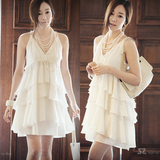 2014韩国东大门代购韩版SZ夏女装时尚唯美公主气质雪纺蛋糕连衣裙