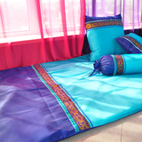 地中海 飘窗 沙发 罗汉床垫 卧室 儿童房 定做 拼布 蓝
