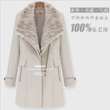 2013冬装新款修身显瘦中长款欧美风大码女装羊毛呢子大衣外套热卖