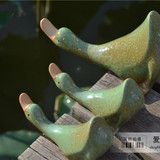 别墅园艺庭院假山水池隔板装饰品 陶瓷动物工艺品北欧鸭子摆件
