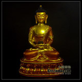 8寸25cm 阿弥陀佛 藏传佛教用品 仿尼泊尔纯铜镀金彩绘 密宗佛像