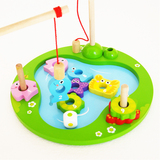 一点儿童木质双杆磁性钓鱼亲子游戏 1-4岁宝宝手眼协调益智玩具