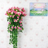 仿真植物墙韩国玫瑰花 爬山虎壁挂套装 藤蔓装饰花篮挂墙花艺