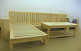 实木家具/松木转角组合沙发/客厅整套坐具/带茶几/可定制