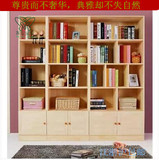 特价 全实木宜家儿童松木书架自由组合简易书橱带门现代单个书柜