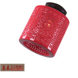 中国红陶瓷吸顶灯过道阳台灯景德镇陶瓷红灯笼吸顶LED灯