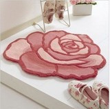 圆形瑜伽地毯玫瑰花电脑椅垫 客厅卧室床边地毯室内门厅脚垫