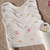 3条装  防水围嘴口罩式宝宝系带围兜婴儿纯棉口水巾绑绳式