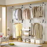 奥阁钢架布衣橱简易衣柜整体组合大号布衣柜衣服收纳柜子简宜家具