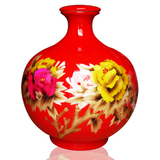 10斤装中国红陶瓷酒瓶酒坛酒壶 富贵牡丹花瓶 密封罐