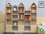 深圳全实木松木家具订制定做书柜架带玻璃门自由组合现代简约储物