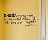 英文字母墙贴Lilo and Stitch Ohana橱窗卧室客厅装饰pvc外贸墙贴