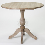 欧式小圆桌实木茶几圆形田园简易创意家具小户型简约现代原木餐桌
