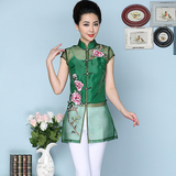 2016女士唐装夏装时尚旗袍 夏季短袖 民族风女装复古中式上衣礼服
