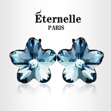 法国Eternelle施华洛世奇水晶耳钉 时尚饰品耳饰女蓝色耳环送女友