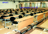 上海办公家具简约现代钢架带轮拼接可折叠学生课桌培训大小会议桌