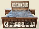 中式实木仿古家具/榫卯结构双龙雕花床1.8米婚床送床头柜奢华高贵