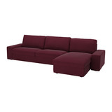 西安宜家◆奇维 三人沙发和贵妃椅(褐/灰色/米黄/白色/紫红/深灰)
