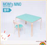 出口韩国儿童学习桌游戏桌幼儿园桌外单实木桦木桌儿童家具儿童椅