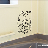 客厅餐厅浴室瓷砖贴 卡通墙贴 玻璃贴纸 卫生间贴 小MM洗澡 W663