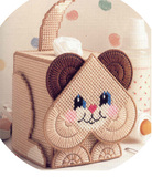 懒猫立体绣毛线绣纸巾盒3D十字绣正方形卷纸盒AY-001