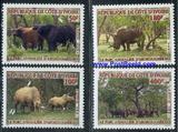 科特迪瓦 20014年发行 动物 邮票 水牛犀牛 4全 ddw