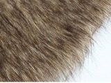 半米价 棕印黑尖长毛绒布料 皮草服装 毛领子 披肩 帽子 地毯 DIY