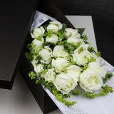 19朵白玫瑰礼盒装/宁波花店鲜花速递同城送花生日礼物送花上门