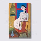 裸女 定制手绘仕女油画无框画 古典人物装饰壁画中式书房胡永凯画