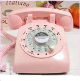 *电话之家*拨盘/旋转盘电话机 复古电话机-粉色拨盘电话机307