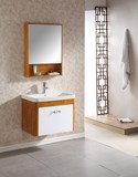 TOTO浴室柜组合 简约现代 白色 吊柜 原木色 橡木 镜柜  梳妆台盆
