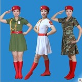 现代舞服装 绿迷彩裙服装/女兵舞台服装/军旅舞蹈表演服装/演出服
