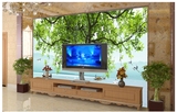 唯美大型无缝壁画 客厅绿树风景电视背景墙图片时尚墙纸壁画 墙布