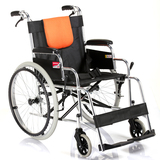 送好礼】鱼跃轮椅车折叠轻便老年老人轮椅手推车H062铝合金软座椅