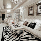 欧式黑白虎皮宜家地毯客厅茶几沙发地毯卧室床边书房手工腈纶地毯
