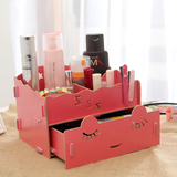 创意DIY木质欧式抽屉化妆品收纳盒项链耳钉发饰首饰盒桌面整理盒